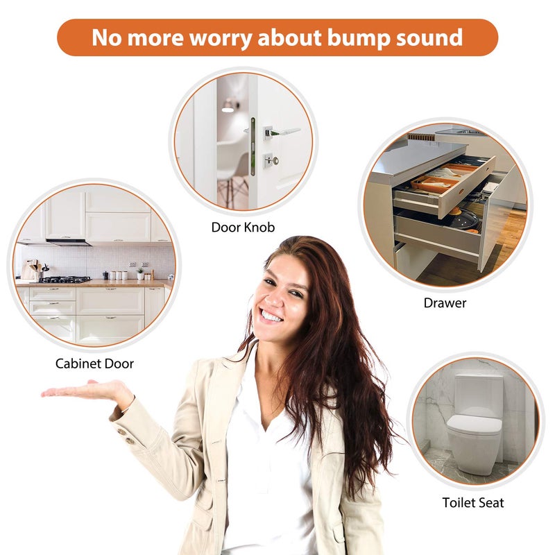 BAIPOK 200 PCS Cabinet Door Bumpers Clear Rubber Self Adhesive Cabinet Stoppers Pads Sound Dampening Cupboard Door Bumpers Dots for Kitchen Drawers, Picture Frames, Furniture - Image 5